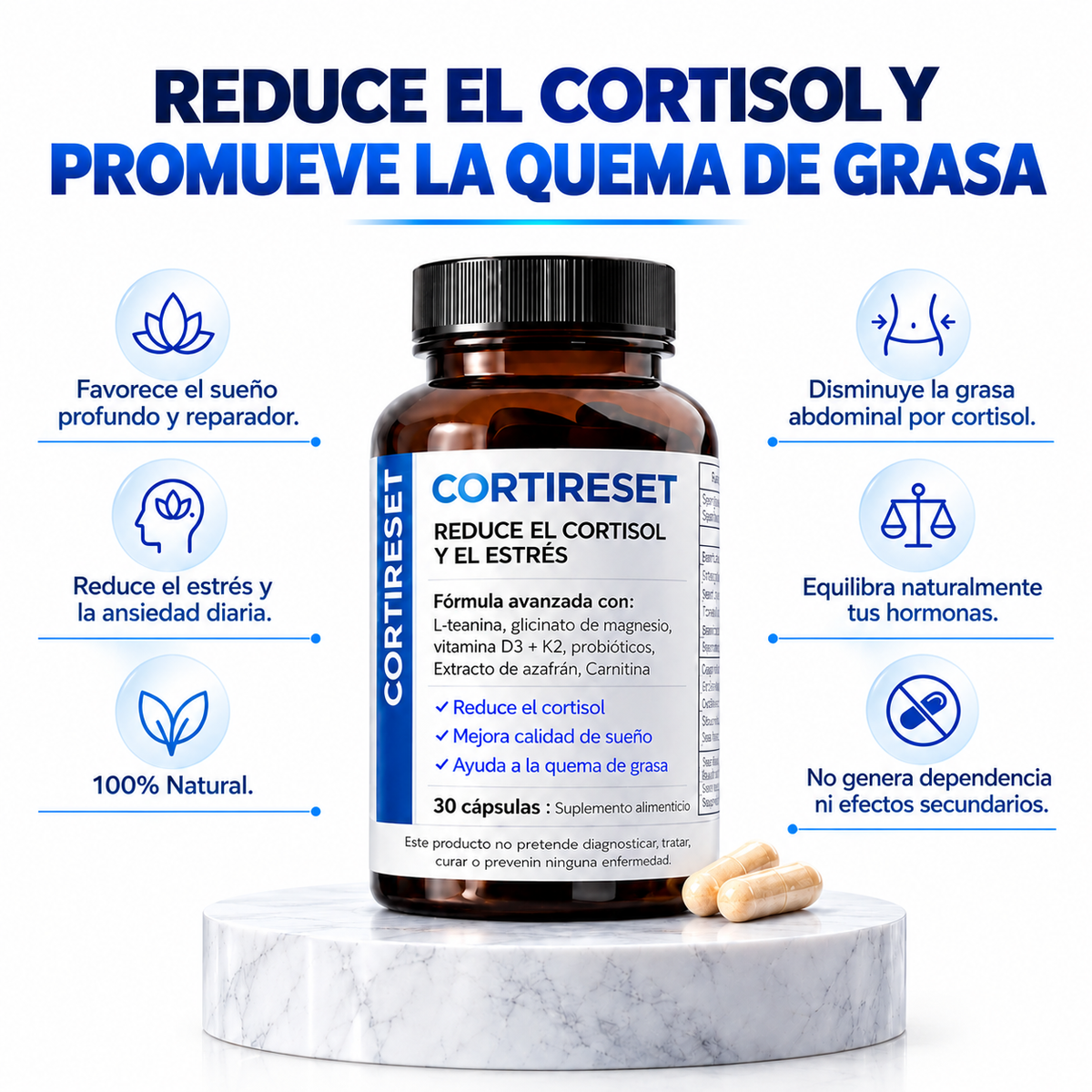 CORTIRESET - Reduce el Cortisol y Apoya la Pérdida de Grasa
